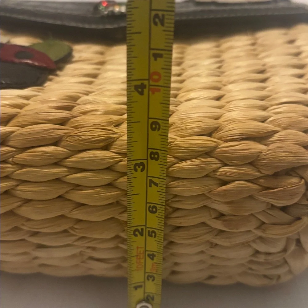 VTG Brighton Ladybug Appliqué Rattan Vegan Leather Crossbody Bag Cottagecore - Picture 12 of 15